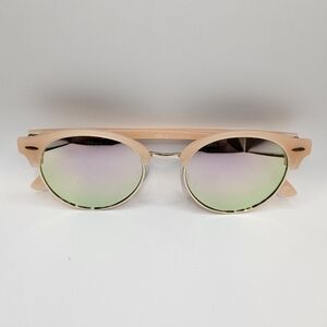 Stylish Light Pink Sunglasses with Reflective Lenses
